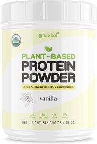 img 1 attached to 🌱 Pure Food: Organic Plant Based Protein Powder with Probiotics - Clean, Natural, Vegan, Vegetarian, Whole Superfood Supplement, No Additives - Keto Friendly (Vanilla & Chocolate)