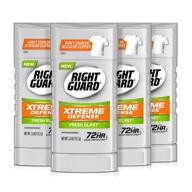 stay fresh and protected with right guard xtreme defense antiperspirant deodorant invisible solid stick - fresh blast, 4 count pack of 2.6 ounce sticks logo