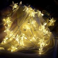 🌟 dazzle and decorate with led fairy string lights: 30 battery-powered 10-inch crystal lights for bedroom, christmas, party, wedding, terrace garden - warm white stars логотип