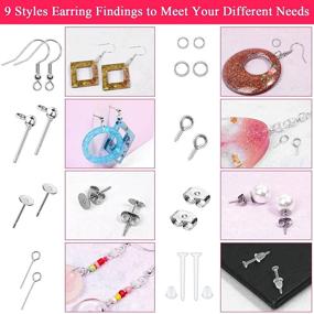 img 2 attached to Hypoallergenic Earring Hooks Kit for Jewelry Making - Cludoo 2393Pcs Earring Making Supplies with Jump Rings, Hooks Posts Backs, and Tools for Jewelry Repair - All-in-One Jewelry Making and Repair Supplies