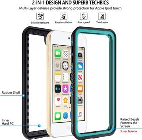 img 2 attached to 💦 Waterproof iPod Touch Case for iPod Touch 7th/6th/5th Generation - BESINPO Full Body Shockproof Dustproof Anti-Scratch Case with Built-in Screen Protector