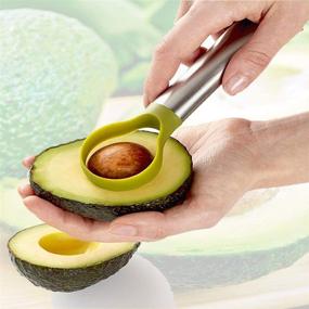 img 2 attached to 🥑 Convenient 3-in-1 Avocado Cutter: Slicer, Peeler, and Stainless Steel Kitchen Tool