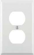 🔌 leviton 80703-w 1-gang duplex receptacle wallplate, standard size, thermoplastic nylon, device mount, white, 1 pack логотип