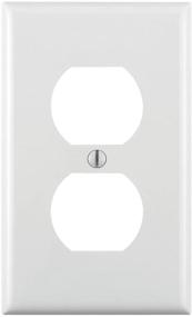img 1 attached to 🔌 Leviton 80703-W 1-Gang Duplex Receptacle Wallplate, Standard Size, Thermoplastic Nylon, Device Mount, White, 1 Pack