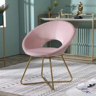 💖 chic and luxurious roundhill furniture slatina silky velvet accent chair in pink with gold tone finished base logo