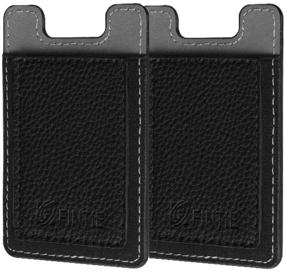 img 4 attached to 📱 Convenient 2 Pack Cell Phone Credit Card Holder: Fintie Premium PU Leather Stick on Wallet Case for iPhone Samsung Galaxy LG and More - Black