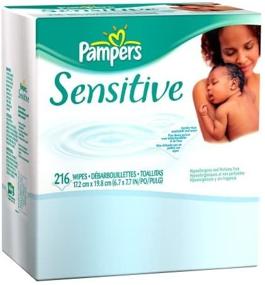 img 4 attached to 👶 Pampers Baby Wipes Refills, Sensitive, Pack of 4 - 864 Wipes Total