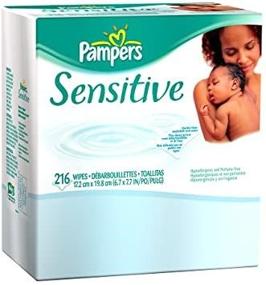 img 3 attached to 👶 Pampers Baby Wipes Refills, Sensitive, Pack of 4 - 864 Wipes Total