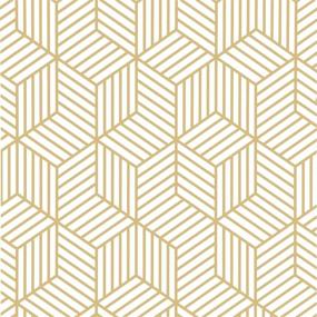 img 4 attached to 🔷 Livebor White and Gold Peel and Stick Geometric Hexagon Wallpaper – 17.7 inch x 78.7 inch Modern Stripe Self-Adhesive Wall Paper, Golden Contact Paper, Removable Wallpaper