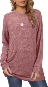 img 2 attached to 👚 Women's Long Sleeve Crew Neck Plain Fashion Casual Tops - Sweatshirts for Ultimate Comfort