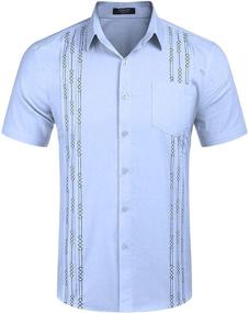 img 3 attached to 👕 COOFANDY Western Regular Fit Men's Clothing: Embroidered Sleeve Shirts