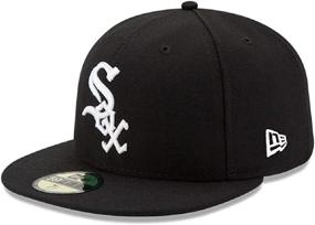 img 1 attached to 🧢 Black/White Adult Chicago White Sox Wool 59Fifty Fitted Hat by New Era