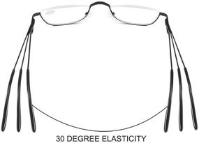 img 1 attached to 👓 КоKоБин Полуримские очки - Стильные полуоправные очки из металла для мужчин и женщин (2 пары, черные+пистолетный металлик, 2.00)