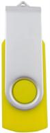 yellow 4gb zip usb flash drive (1-pack): promote memory sharing with customers logo