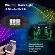 🚗 xlanjingj rgb светодиодные светильники rock lights: беспроводное управление с пульта, водонепроницаемый набор освещения под музыку для джипов, грузовиков, квадроциклов, мотоциклов - 4 красный многоцветный неоновый подсветки. логотип