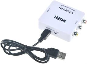 img 2 attached to 💻 Udigital Mini RCA/AV to HDMI Converter: Enhance TV/PC/PS3/Xbox One/Blue-Ray DVD with 1080P Upscaler and DVR Capabilities