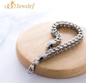 img 2 attached to 💪 Стильный и прочный: Браслет на мужчину 555Jewelry из нержавеющей стали, квадратные звенья Франко, 6 мм, длиной от 6,5 до 9 дюймов.