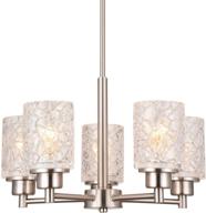 💡 modern brushed nickel dining room chandelier: alice house 18.1" contemporary light fixture for foyer, entrance and living room - al9082-h5 логотип