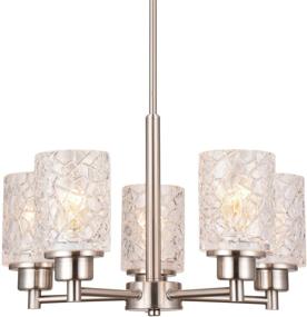 img 2 attached to 💡 Modern Brushed Nickel Dining Room Chandelier: Alice House 18.1" Contemporary Light Fixture for Foyer, Entrance and Living Room - AL9082-H5