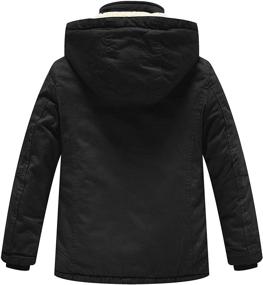 img 3 attached to 🧥 WenVen Kids' Cotton Sherpa Lined Heavy Twill Hooded Jacket