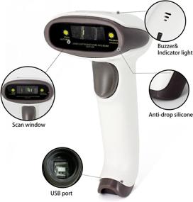 img 3 attached to 💻 Symcode USB Wireless Barcode Scanner - Handheld Laser Barcode Reader (2.4GHz Wireless & USB2.0 Wired) with Receiver Storage up to 10000 Codes