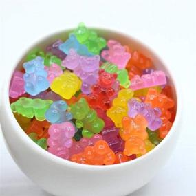 img 3 attached to Halloluck 50 Pcs Jelly Sugar Soft Candy Slime Charms Easter DIY Craft Making Resin Jewelry Kit, Flatback Slime Beads Supplies for Scrapbooking Crafts, Cell Phone Case Making