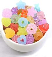 halloluck 50 pcs jelly sugar soft candy slime charms easter diy craft making resin jewelry kit, flatback slime beads supplies for scrapbooking crafts, cell phone case making logo