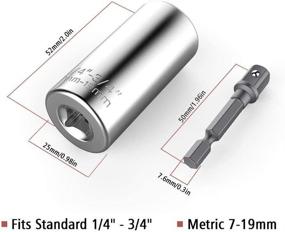 img 2 attached to Профессиональное универсальное гнездо ETC 120A с адаптером гнезда гексагонального бита, 7 мм - 19 мм, набор отверток под углом 105 градусов, универсальные ремонтные инструменты серебристого цвета, включая адаптер для дрели.