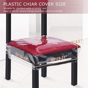 img 3 attached to 4 Pack Clear Plastic Chair Covers: Waterproof Vinyl 🪑 Protectors for Dining Room - Scratch Resistant, Spill Proof, Wipeable Slipcovers