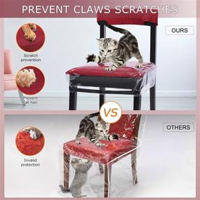 img 1 attached to 4 Pack Clear Plastic Chair Covers: Waterproof Vinyl 🪑 Protectors for Dining Room - Scratch Resistant, Spill Proof, Wipeable Slipcovers