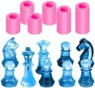 🎲 crafting fun on the go: 6 pcs chess resin mold for diy 3d chess crystal epoxy casting - perfect for family parties and travel games logo