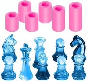 img 4 attached to 🎲 Crafting Fun on the Go: 6 Pcs Chess Resin Mold for DIY 3D Chess Crystal Epoxy Casting - Perfect for Family Parties and Travel Games