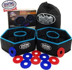 img 4 attached to 🧺 Matty's Toy Stop Deluxe Foldable Washer Toss Game Set with 10 Washer Discs & Storage Bag