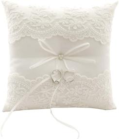 img 4 attached to 💍 Premium BETAULIFE Ivory Wedding Ring Pillow - R17 | Elegant Ring Bearer Cushion for Wedding Party