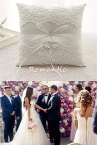 img 1 attached to 💍 Premium BETAULIFE Ivory Wedding Ring Pillow - R17 | Elegant Ring Bearer Cushion for Wedding Party