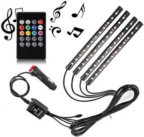 img 4 attached to 🚗 Ecloud Shop Car Interior Light Multicolor Music LED Strip Light, 4pcs 48 LED DC 12V LED Lights Under Dash Lighting Kit with Wireless Remote Control and Car Charger