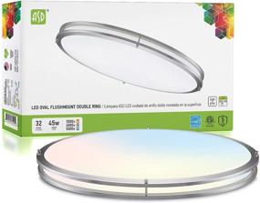 img 4 attached to ASD 32 Inch Oval LED Flush Mount Ceiling Light: Dimmable, Adjustable 3CCT 3000K/4000K/5000K, Energy Efficient at 4200 Lm, 120-277V, Brushed Nickel Finish, 45W (120W Replace), ETL Listed & Energy Star