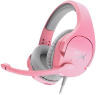 🎧 hyperx cloud stinger gaming headset, memory foam, soft leatherette, durable steel sliders, swivel-to-mute noise-cancelling microphone, compatible with pc, ps4, ps5, xbox, nintendo switch, mobile - pink logo