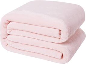 img 4 attached to 🛏️ StangH King Size Flannel Fleece Blanket: Plush Cozy Microfiber for Bed Couch - Pink
