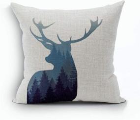 img 3 attached to 🦌 4 Set of BonusLife Throw Pillow Case Cushion Covers, Square Deer Pattern, 18 x 18 Inches for Decorative Pillowcases