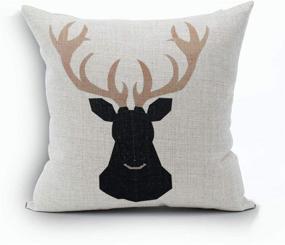 img 2 attached to 🦌 4 Set of BonusLife Throw Pillow Case Cushion Covers, Square Deer Pattern, 18 x 18 Inches for Decorative Pillowcases