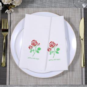 img 2 attached to 🧻 HONOVA 200 Disposable Guest Towels: Stylish Bathroom Napkins for Kitchen, Parties, Weddings, Dinners or Events - Soft, Absorbent, and Decorative Linen-Feel Paper Hand Towels in a 200 Pack