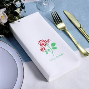 img 1 attached to 🧻 HONOVA 200 Disposable Guest Towels: Stylish Bathroom Napkins for Kitchen, Parties, Weddings, Dinners or Events - Soft, Absorbent, and Decorative Linen-Feel Paper Hand Towels in a 200 Pack