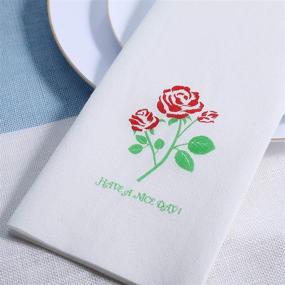 img 3 attached to 🧻 HONOVA 200 Disposable Guest Towels: Stylish Bathroom Napkins for Kitchen, Parties, Weddings, Dinners or Events - Soft, Absorbent, and Decorative Linen-Feel Paper Hand Towels in a 200 Pack