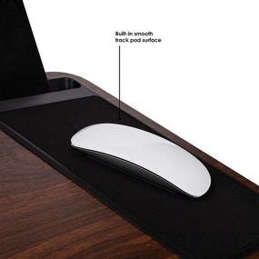 img 1 attached to 🖥️ LapGear Home Office Lap Desk with Device Ledge, Mouse Pad, and Phone Holder - Espresso Woodgrain - Suitable for 15.6 Inch Laptops - Style No. 91575