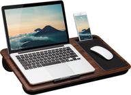 🖥️ lapgear home office lap desk with device ledge, mouse pad, and phone holder - espresso woodgrain - suitable for 15.6 inch laptops - style no. 91575 логотип