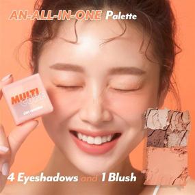 img 3 attached to 🍑 Meme Multi Cube 3 - Hello Peach Mini Multi Palette: 4 Eye-shadows, 1 Blush | K-beauty, Vegan