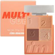 🍑 meme multi cube 3 - hello peach mini multi palette: 4 eye-shadows, 1 blush | k-beauty, vegan logo