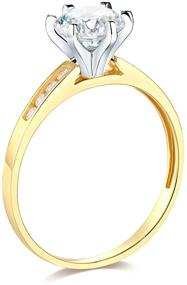 img 3 attached to 💍 TWJC Yellow SOLID Wedding Engagement Women's Jewelry: A Radiant Symbol of Love and Elegance