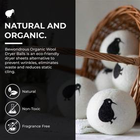 img 2 attached to 🐑 BeWondrous Wool Dryer Balls - 6 Pack XL, Organic New Zealand Wool - Eco-Friendly Laundry Softener, Wrinkle Prevention, Anti-Static Properties - Reusable Dryer Sheets Alternative